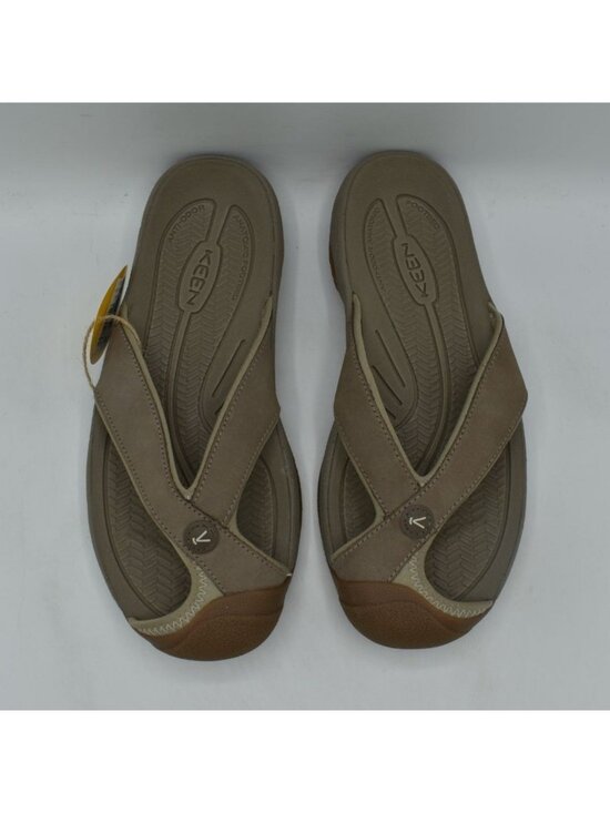 Keen Mens Size 8.5 Waimea TG Toe Guard Brindle Birch Leather Flip Flops Sandals main image 5